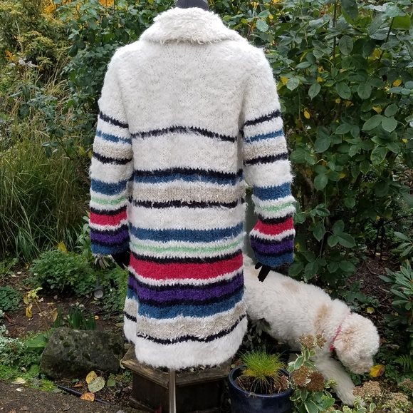 Free People Paint The Town Sweater Jacket Striped Knit Alpaca Blend Size XS NWT - Picture 9 of 16